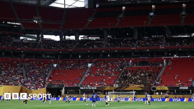 A fairly empty Mercedes-Benz Stadium