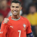 Cristiano Ronaldo clenches his first in celebration
