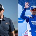 William Byron (#24 Hendrick Motorsports Raptor Chevrolet) a Kyle Larson (#5 Hendrick Motorsports Hendrickcars.com Chevrolet) počas série NASCAR Pennzoil 400 Cup Series 16. marca 2025, v Engine Speedway v Las Vegas - Zdroj: Getty: Getty: Getty