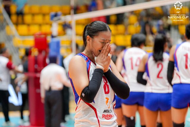 ALAS Pilipinas Star Eya Laure počas semifinále pohára AVC národov proti čínskym talencom.