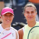 Iga Swiatek and Aryna Sabalenka pose before their last meeting at the 2024 Cincinnati Open