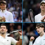 Jannik Sinner, Carlos Alcaraz, Novak Djokovic, hlavička Jack Draper