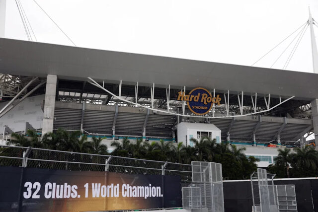 Futbalový futbal - Príklady - tvrdé prúty - Hard Rocks - Hard Rock Stadium, Miami, 2025, 2025, 2025, 2025, 2025, 2025, 2025, 2025, 2025, 2025 Prehliadka hard rockovej vody Reuters / Hannah McKay