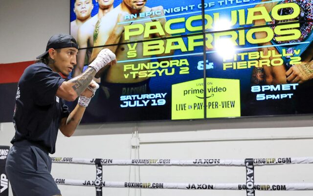 WBC Champion Welterweight Mario Barrios Media v Las Vegas pred jeho titulnou obranu proti Mannymu Pacquiaovi