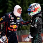 Max Verstappen (L) bol ponechaný s Kim Antonell (R) po vypadnutí Grand Prix