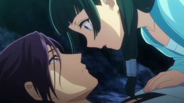 Jinshi, Maomao a Lihaku sú videní v anime (obrázok cez Toho animačné štúdio a OLM)