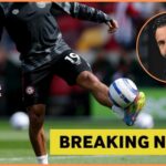 Bryan Mbeumo de Brentford reaguje počas hry vs Man City