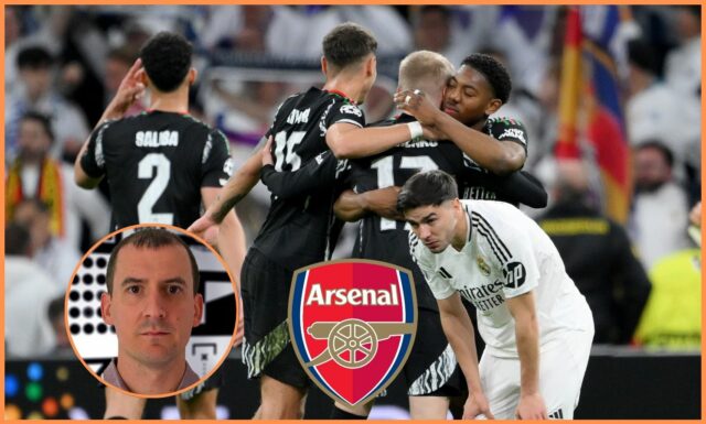 Myles Lewis-Skelly sa pozerá pred hru Arsenal proti Southamptonu