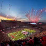 Celkový pohľad Geha Square na štadióne Arrowhead pred zápasom AFC Majstrovstvá medzi Buffalo Bills a náčelníkmi mesta Kansas City 26. januára