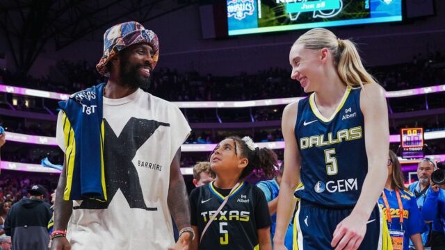 Paige Bueckers predstavuje s Kyrie Irvingovou a podpíše dres po horúčke krídla

