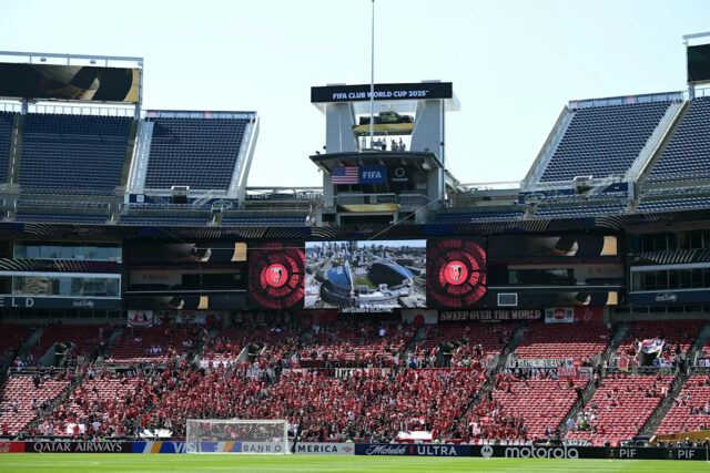 East Rutherford, 17. júna, Jersey - 17. júna, Všeobecný pohľad na sedadlách obchodov pred klubmi FIFA 20 a Borussia Dortmund od MetLife Stadium 17. júna 2025 vo East Rutherford v New Jersey. (Foto: Obrázky Davida Ramosa / Getty)