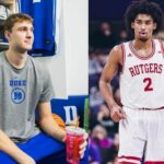 Prvých 5 Top 5 vyberie blok Cooper Flagg a Dylan Harper počas tréningu pred projektom NBA 2025