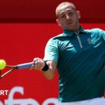 Dan Evans in action at Queen's Club