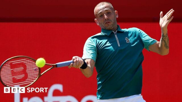 Dan Evans in action at Queen's Club