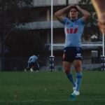 Na obrázku: Blues Half Nathan Cleary Falls po strate brány v krajine pôvodu v krajine Adidas Origin