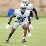 NFL: Las Vegas Raiders Los Angeles v bežnej praxi Rams