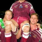 Na obrázku: Marone Captain Trevor Gillmeister je predsedom po víťazstve série Queensland v roku 1995 - ak bol pôvodom Footy's nepredvídateľným zlým chlapom, nie bezpečným produktom dnes