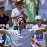 Taylor Fritz celebrates victory at the Stuttgart Open