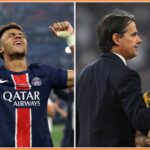Túžba Doue oslavuje skóre pre PSG proti Inter Milánovi vo finále Ligy majstrov