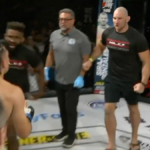 UFC -Star Sean Strickland Rushes Cage, udrie regionálny bojovník v hlave po posune