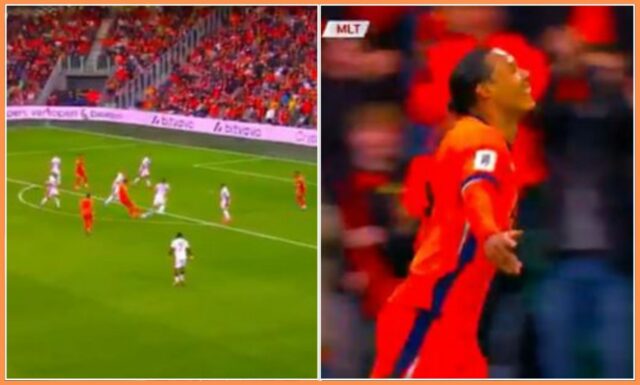 Virgil van Dijk oslavuje skóre pre Holandsko proti Malte