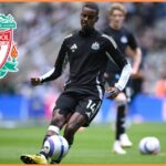 Alexander Isak oslavuje Newcastle proti Ipswichovi