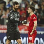 Alisson Becker (vľavo) zverejnil emocionálne posolstvo po smrti Dioğo Jota (vpravo)
