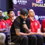 Strážca San Miguel Bemen Chris Ross počas tlačovej konferencie PBA Filipino Cupu s TNT Tropang 5G.