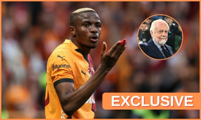 Victor Osimhen oslavuje cieľ pre Galatasaray proti Fenerbahce