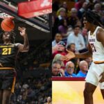 Jayden Quaintance (#21) Arizona State Sun Devils beží na súde počas prezentácií hráča pred prvou polovicou hry proti štátnym cyklónom Iowy. Foto: Getty