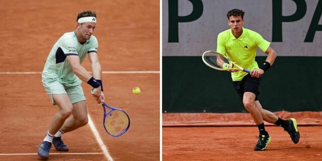 Na obrázku: Casper Ruud v akcii (Getty)