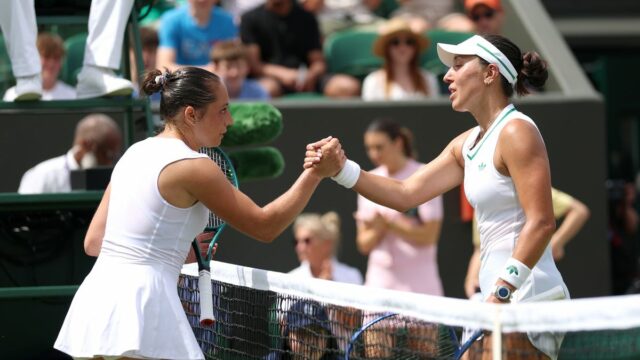 Jessica Pegula Falls vo Wimbledone 1. kolo na č. 116 Cocciaretto

