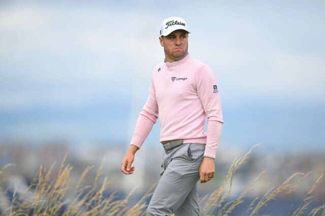 Justin Thomas počas prvého kola 153. otvoreného šampionátu - Zdroj: Getty
