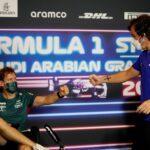 Sebastian Vettel a Ferrari's Ferrari Alonso v roku 2013 Abu Dhabi GP - Zdroj: Getty