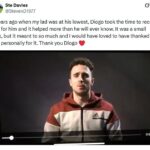 Veľký fanúšik Liverpoolu Steven Davies zdieľal video zaslané svojmu synovi Liam Diogo Jota