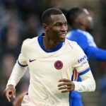 Nicolas Jackson oslavuje cieľ pre Chelsea