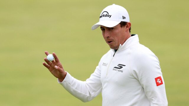 Otvorené: Matt Fitzpatrick Dunks na veľkolepej čipovej fotografii pre birdie

