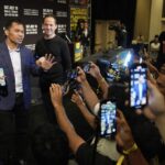 Manny Pacquiao odpovedá na otázky počas tlačovej konferencie v stredu 16. júla 2025 v Las Vegas. ((