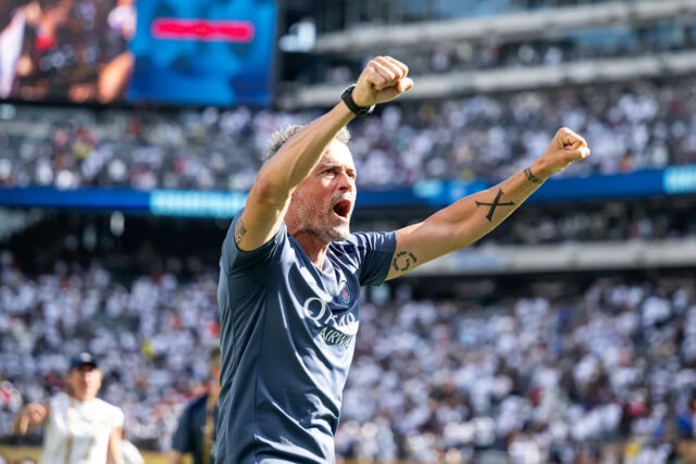 East Rutherford, New Jersey - 9. júla: Headcoin Luis Facer zlyhanie vo FIFA Final -Permit a Real MadLife Stads 9. júla. 2025 vo East Rutherford, New Jersey. (Foto: Marvin Ibo Gungoer - GES Sports Picture / Getty Images)