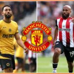 Bryan Mbeumo s oslavou kolenného sklzu pre Brentford proti Brightonu