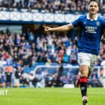 Rangers midfielder Findlay Curtis celebrates his goal