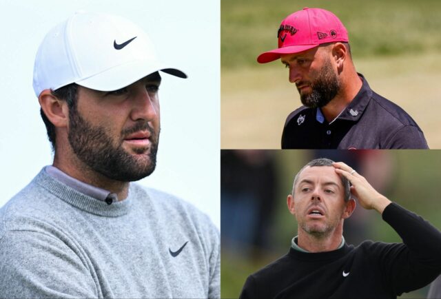 Rory McIlroy, Scottie Scheffler a Jon Rahm


