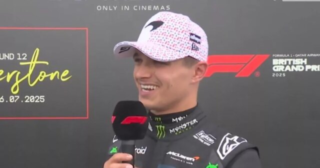 Sky Sports obligé de s'excuser après que Lando Norris ait laissé tomber F-Bomb à la télévision après la victoire britannique GP
