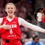 Sophie Cunningham kričí na Tyrese Haliburton a Jade Jones vo svojej histórii (zdroj: Sophie Cunningham/Instagram)