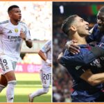 Kylian Mbappe oslavuje so svojimi spoluhráčmi v Real Madrid