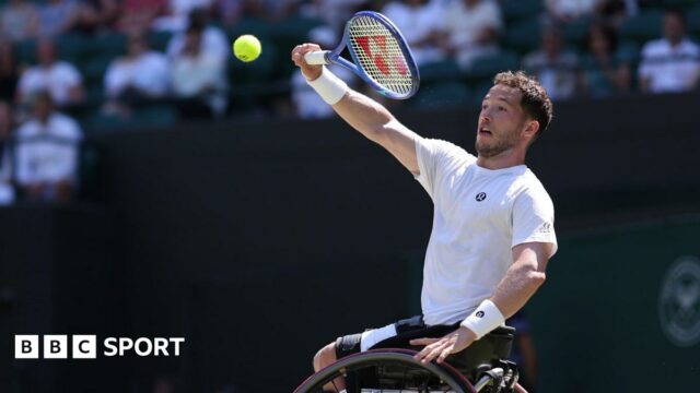 Alfie Hewett in action during this year's Wimbledon