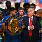 Trump `` Masks Smile '' à la Coupe du Monde Club car Cole Palmer a une question de 4 mots pour le président