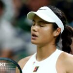 Emma Raducanu looks dismayed against Aryna Sabalenka