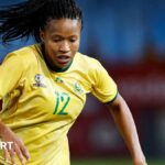 Jermaine Seoposenwe in action for South Africa