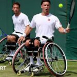 Alfie Hewett and Gordon Reid in action